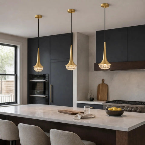 XYDikssn Gold Wall Sconce, Hardwired Wall Light with Brushed Brass and Clear Ribbed Glass Shade, Modern Hanging Wall Lamp in kitchen.