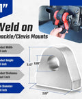 Heavy Duty Weld On Shackle Clevis Mounts 1 Inch Thick Steel For Offroad Trucks Trailers And Hydraulic Tractor Buckets 2 Pack Ready For Rugged Install And Maximum Towing Strength mounted shackle clevis with 0.90-inch hole
