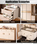 18 Inch Side Mount Soft Close Drawer Slides Heavy Duty Full Extension Ball Bearing Rails installed in dresser and cabinets