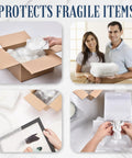 Collage of Self Seal Bubble Pouches 7.5x8 Inch 50 Pack Cushioning Bags for moving fragile items and packaging