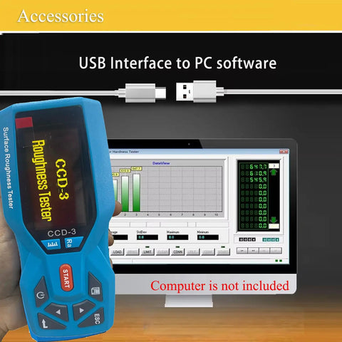 Portable Surface Roughness Tester With 20 Parameters Ra Rz Rq Rt Rp Rv R3z R3y RzJIS Rsk Rku Rsm Rmr Rx RPc Rk Rpk Rvk Mr1 Mr2 Handy Digital Surface Profilometer Gauge With Real Time Clock Display For Precise Everyday Measurements