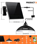 Diagram of Solar Pendant Lights Indoor Outdoor With Remote All Day And Night Modes 4000mAh Battery 16.4 Ft Hanging Warm White Lighting