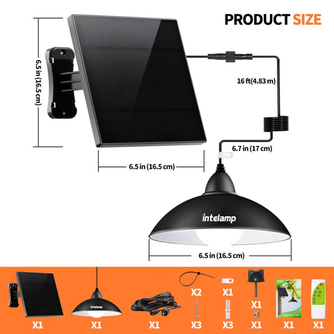 Diagram of Solar Pendant Lights Indoor Outdoor With Remote All Day And Night Modes 4000mAh Battery 16.4 Ft Hanging Warm White Lighting