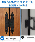 Bulk 30 Pack Dope 3.5 Inch Black Antique Butterfly H Shaped Hinges With Hammered Texture on wood door.