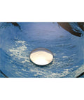 Close-up of Sick Dope Blue Dolphin Tempered Glass Round Vessel Sink For Countertop Bathroom with ocean-themed design.