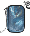 Dragon Blue Boat Passport Holder Family Passport Wallet With RFID Blocking Lining design with adjustable strap visible