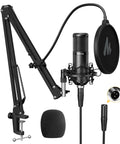 XLR Condenser Microphone With Cardioid Pattern, Boom Arm And Pop Filter For Streaming And Podcasting, Great For Vocals And Music