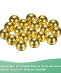 20 Pack Threaded Ball Nut Knobs M3x9mm Carbon Steel Female Thread Caps For Lighting Fixtures, Machinery, DIY Projects, Round Solid Screw Caps Electrophoretic Gold Finish, gold ball knobs