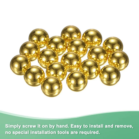20 Pack Threaded Ball Nut Knobs M3x9mm Carbon Steel Female Thread Caps For Lighting Fixtures, Machinery, DIY Projects, Round Solid Screw Caps Electrophoretic Gold Finish, gold ball knobs