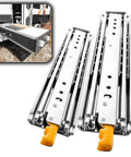 Heavy Duty Ball Bearing Drawer Slides With Lock Full Extension Three Section Runners Rolls Like Smoke Built Tough 68 Inch Length Pair for RV use.