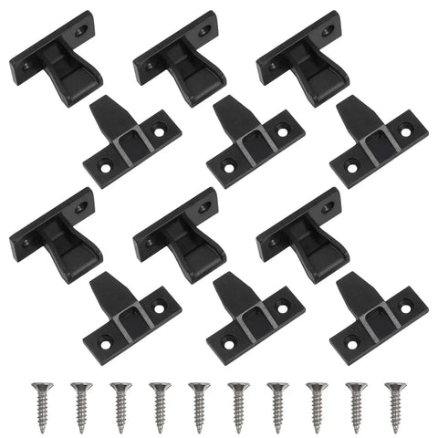 Straight Fire Quality Push On Fittings 10 Piece Quick Snap Connectors black nylon corner braces with screws for cabinet assembly.