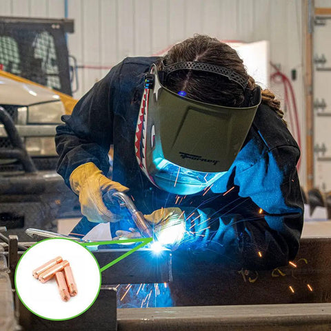 Welder using Copper MIG Contact Tips 0.030 Inch Pack Of 4 For Tweco Binzel Clarke Guns Pro Grade Machined Lightweight Copper Tips