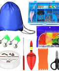 Kids Fishing Rod Set 1.5M Telescopic Pole With Reel, Line And Tackle Kit, blue travel bag, tackle box with accessories