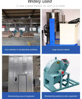 Wide range of woodworking equipment for dust collection, including vacuum systems and sawdust suction tools.