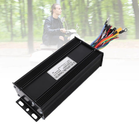 Sine Wave Brushless Motor Controller 45A Aluminum Alloy Body For 36V 48V 52V E Bike And Scooter, wires visible