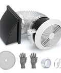 6 Inch Through Wall Exhaust Fan With Retractable Duct And Aluminum Grease Filter 80 CFM High Airflow And Quiet 4.0 Sones Bathroom Vent Fan