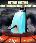 Kickass 2500W Steam Cleaner With Ozone Sanitizing And 3.5L Tank, blue body, instant heating feature, producing steam.