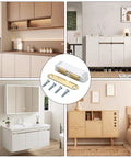 Heavy Duty 24 Piece Magnetic Cabinet Door Catches With Double Magnets And Metal Strike Plates Keep Kitchen Cupboards Closet Drawers Secure And Stop Slamming Noise For Smooth Operation Today displayed with screws and modern cabinetry.
