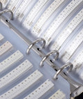 Close-up of Ultimate 0402 SMD Resistors Kit With 170 Values, 50 Pieces Each, neatly organized in a handy booklet for projects.