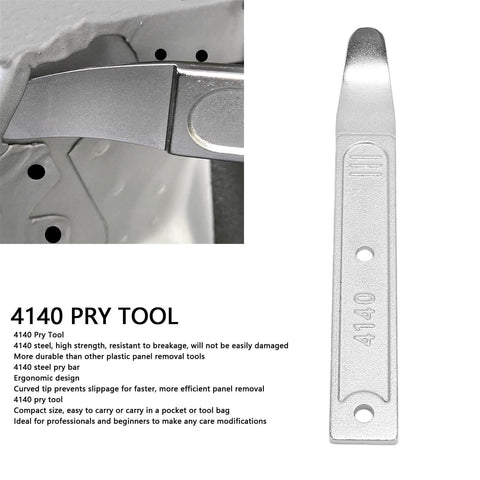 4140 Steel Automotive Pry Tool For Trim Panels And Fasteners, Chrome Molybdenum Car Panel Removal Tool with Ergonomic Curved Tip