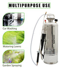 3 Gallon Stainless Steel Hand Pump Sprayer With Pressure Gauge, Adjustable Brass Nozzle for Gardening, Lawn Care, and Cleaning