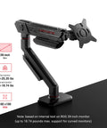 Legit Heavy Duty Monitor Arm With Sleek Cable Routing, Smooth Tilt And Swivel Flex, Takes Displays Up To 39 Inches, Ergonomic Vesa Mount on black desk.
