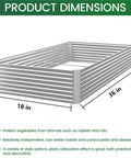 Three Piece Galvanized Raised Garden Bed Set For Outdoors 36 Inch By 18 Inch Above Ground Planter with dimensions 36 in x 18 in x 10 in