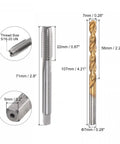 Go To 5/16-20 UN Straight Flute Tap And 7.0mm Twist Drill Bit Set Titanium Plated 6542 High Speed Steel Drilling Bits with dimensions