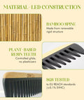 Wide Tooth Bamboo Detangling Comb for Curly Hair Smooth Easy Glide Snag Free Detangling Wet or Dry Hair Thick Coily Textured Styles Eco Friendly Durable Hair Care Tool