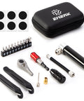 All In One Bike Repair Tool Kit With Mini Pump, Ratchet Wrench, 10 Magnetic Bits, Tire Levers And Carry Bag For Mountain, Road And Electric Bikes