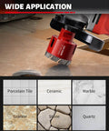 DAYDOOR 11-piece red diamond tile hole saw kit for porcelain, ceramic, marble, granite.