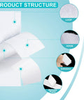 Heavy Duty Hook And Loop Tape 30 Ft X 1 Inch Self Adhesive Velcro Strips structure showing loop, hook, adhesive, and release paper.