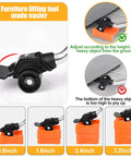 Heavy Duty Furniture Movers Dolly With Anti Slip Deck And 360 Degree Swivel Wheels lifting tool close-up with adjustable height
