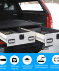 Heavy Duty Full Extension Drawer Slides Side Mount Ball Bearing Rails 12 to 40 Inch 220 Lb Capacity No Lock Pair in truck bed