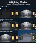 LED Security Lights With Motion Sensor Outdoor Flood Light 32W, 3200 Lumens, 192 LEDs, remote control, 3 lighting modes