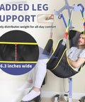 Padded leg support detail showing 6.3-inch width on Super Cool And Durable Full Body Mesh Patient Lift Sling For Electric Ceiling Hoists.