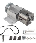 No Powered Multi Function Lathe Chuck Spindle Assembly With 3 Jaw 100mm Chuck for CNC lathe grinder, accessories included