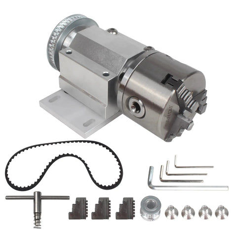 No Powered Multi Function Lathe Chuck Spindle Assembly With 3 Jaw 100mm Chuck for CNC lathe grinder, accessories included