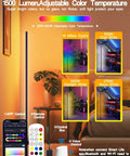 2 Pack Dope RGBIC LED Floor Lamp With App Control And Remote showcasing color temperature and voice assistant compatibility