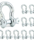 Beefy Five Sixteenth Inch Anchor Shackle Set With Alloy Screw Pin Forged Carbon Steel Ten Pack D Ring Shackles Three Quarter Ton Working Load Limit For Lifting And Rigging, 10-pack