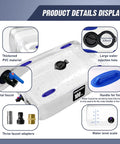 50 Gallon Collapsible Water Storage Bladder With Spigot For Emergency Prep, detailing features like metal faucet and thickened PVC.