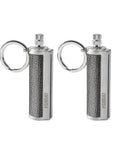 2 Pack Permanent Infinity Match Lighters with Multitool Keychains, steel finish, flint fire starters for outdoor survival EDC gear