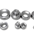 Six Piece Dimple Die Set Half Inch Through One And Three Quarter Inch Sizes, Heavy Duty SAE 8620 Steel With Rockwell 80 Hardness