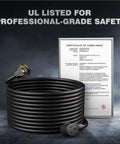 Heavy Duty 40 Foot Welder Extension Cord For MIG TIG MMA Welders 8 AWG 40 Amp NEMA 6-50 UL Listed Cable with certificate