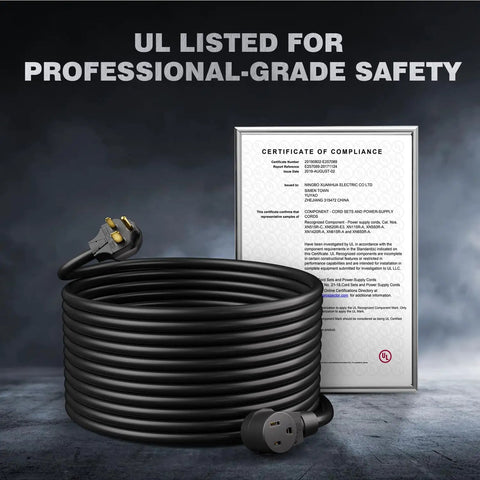 Heavy Duty 40 Foot Welder Extension Cord For MIG TIG MMA Welders 8 AWG 40 Amp NEMA 6-50 UL Listed Cable with certificate