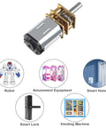 Three Pack 12V 500 RPM N20 High Torque DC Gear Motor With 3mm Shaft, Metal Gearbox Micro Motor for robotics and various machinery