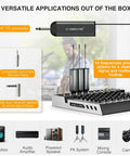 Digital Wireless Karaoke Microphone System With Mini Receiver And Bodypack Transmitter, 15 UHF Channels shown in use.