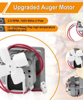 2.0 RPM Auger Motor Replacement For Wood Pellet Grills 120V 60Hz 2 Pole shown with red wires and fan blades