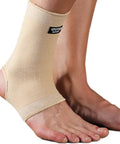 Ankle Brace Compression Sleeve 2 Pack For Men And Women Breathable Ankle Support shown on foot for comfort and stability