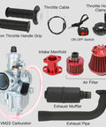 Stage 2 Engine Upgrade Kit With VM22 Carburetor For 212cc Mini Bike And Go Kart Engines Includes Exhaust Throttle Air Filter Cables